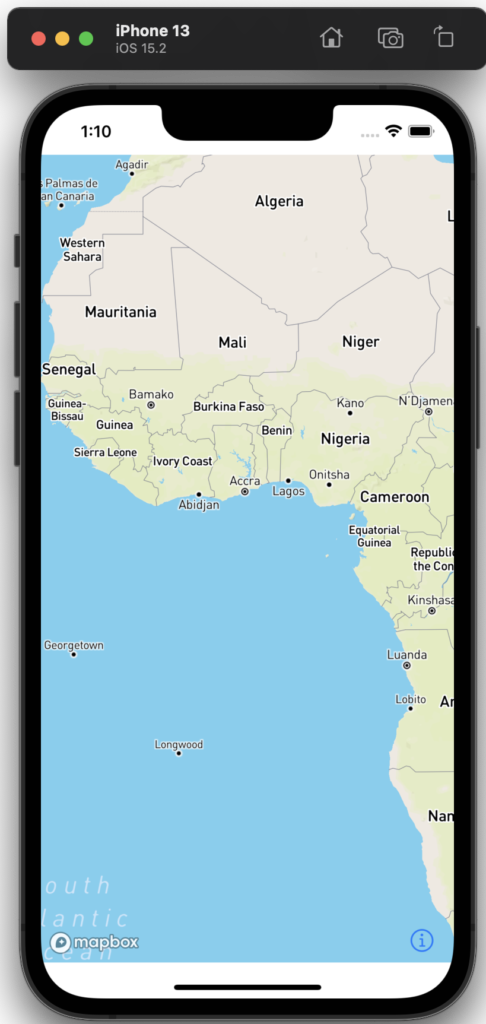 simple Mapbox map on iOS